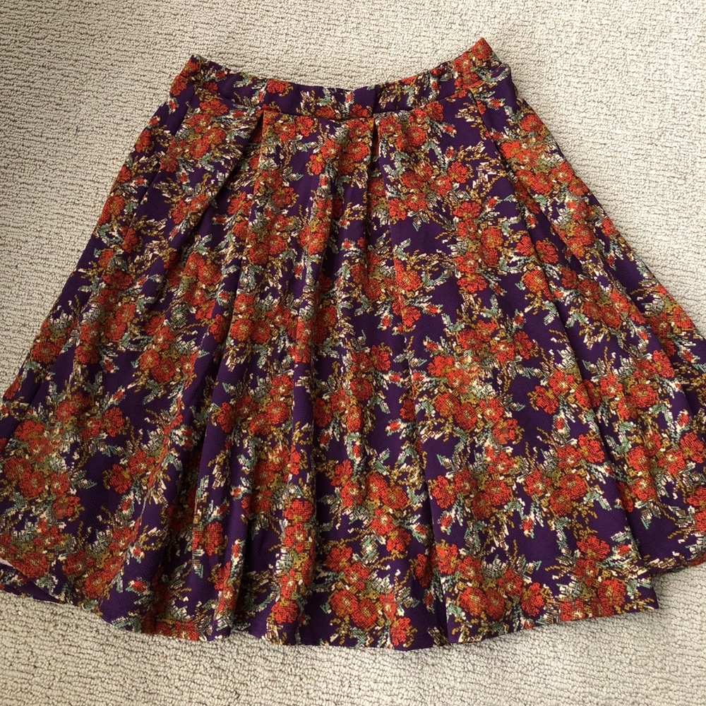 Purple and orange floral Lularoe Madison skirt